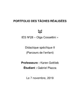 PORTFOLIO DES TÂCHES RÉALISÉES