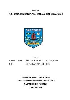 Modul Penjumlahan dan Pengurangan Bentuk Aljabar