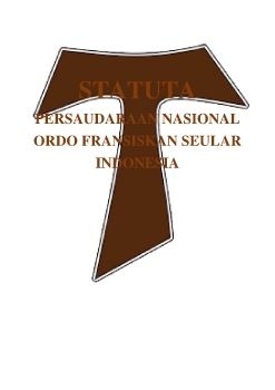 STATUTA PERSAUDARAAN NASIONAL OFS INDONESIA