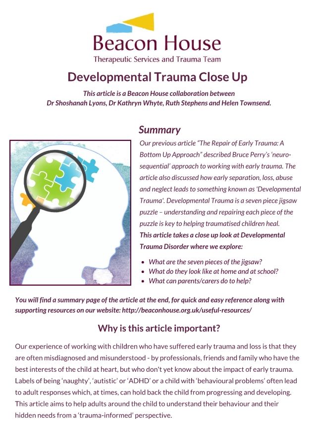 Developmental Trauma Close Up