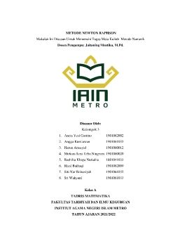 Makalah Metode Numerik Kelompok C