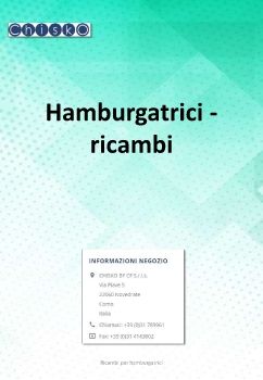 Hamburgatrici - ricambi