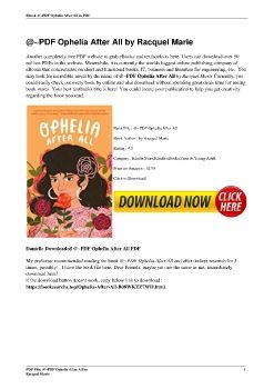 @~PDF Ophelia After All by Racquel Marie