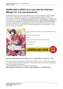 DOWNLOAD in [PDF] I'm in Love with the Villainess (Manga) Vol. 2 by Inori,Aonoshimo