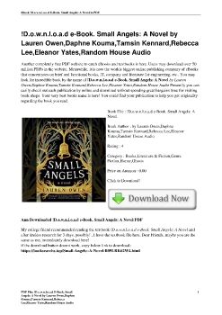!D.o.w.n.l.o.a.d e-Book. Small Angels: A Novel by Lauren Owen,Daphne Kouma,Tamsin Kennard,Rebecca Lee,Eleanor Yates,Random House Audio