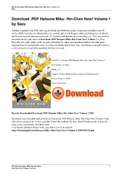 Download .PDF Hatsune Miku: Rin-Chan Now! Volume 1 by Sezu
