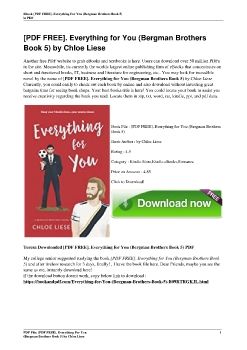 [PDF FREE]. Everything for You (Bergman Brothers Book 5) by Chloe Liese