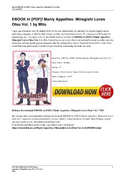 EBOOK in [PDF]! Manly Appetites: Minegishi Loves Otsu Vol. 1 by Mito