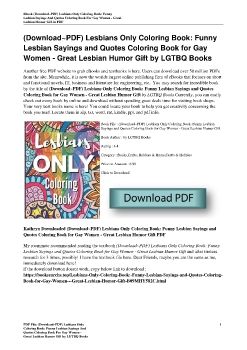 (Download~PDF) Lesbians Only Coloring Book: Funny Lesbian Sayings and Quotes Coloring Book for Gay Women - Great Lesbian Humor Gift by LGTBQ Books
