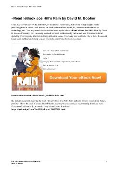 ~Read !eBook Joe Hill's Rain by David M. Booher