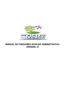 MANUAL DE FUNCIONES CARGO AUXILIAR ADMINISTRATIVA