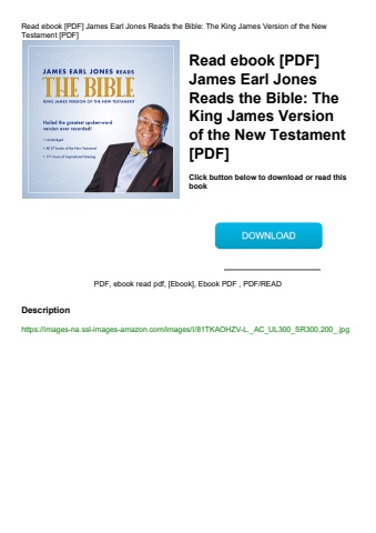 read ebook [pdf] james earl jones reads the bible the king james version of the new testament [pdf]