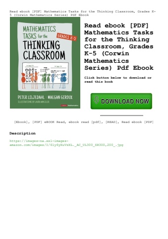 read ebook [pdf] mathematics tasks for the thinking classroom  grades k-5 (corwin mathematics series