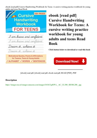 ebook [read pdf] cursive handwriting workbook for teens a cursive writing practice workbook for youn