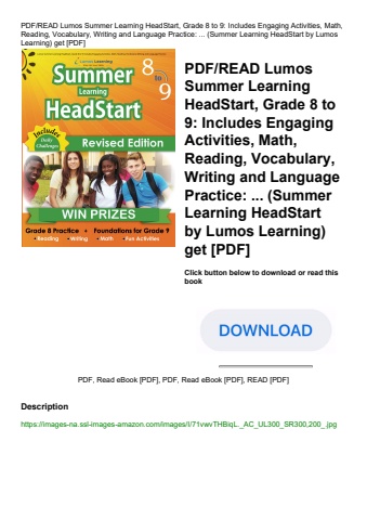 pdfread lumos summer learning headstart  grade 8 to 9 includes engaging activities  math  reading  v