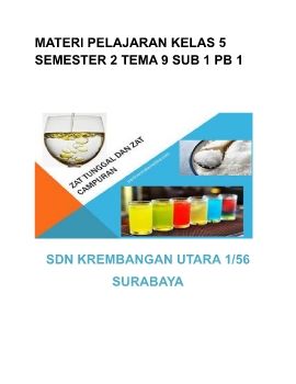 MATERI PELAJARAN KELAS 5 SEMESTER 2 TEMA 9 SUB 1 PB 1