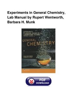 Experiments in General Chemistry, Lab Manual by Rupert Wentworth, Barbara H. Munk