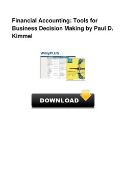 Financial Accounting: Tools for Business Decision Making by Paul D. Kimmel