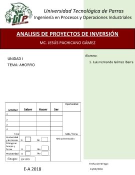 EVIDENCIAS ACADÉMICAS Y EVALUACIONES DE LA ASIGNATURA ANÁLISIS DE PROYECTOS