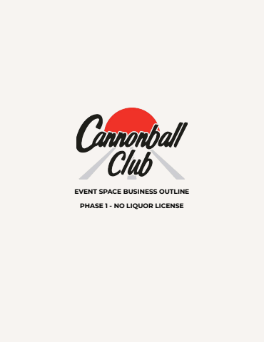 Cannonball Club Events Business Plan