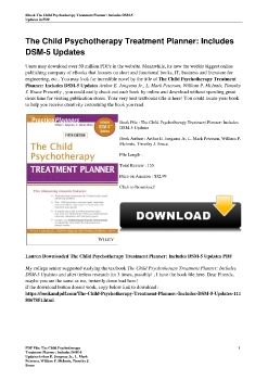 The Child Psychotherapy Treatment Planner: Includes DSM-5 UpdatesArthur E. Jongsma Jr., L. Mark Peterson, William P. McInnis, Timothy J. Bruce