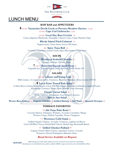 2025 full menus