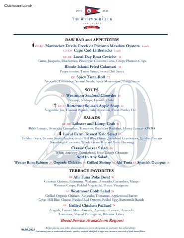 2025 Menus