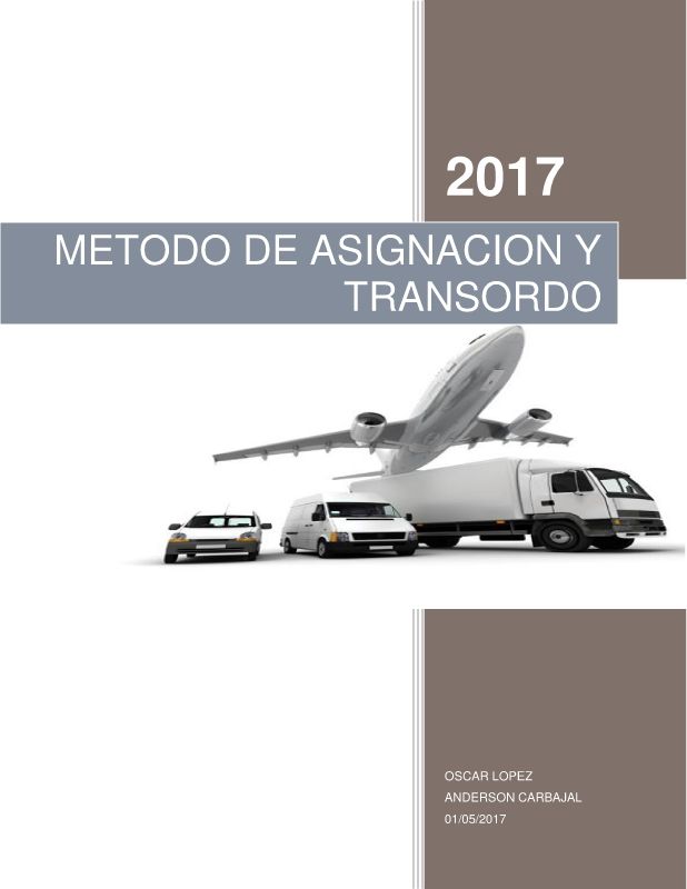 METODO DE ASIGNACION Y TRANSORDO