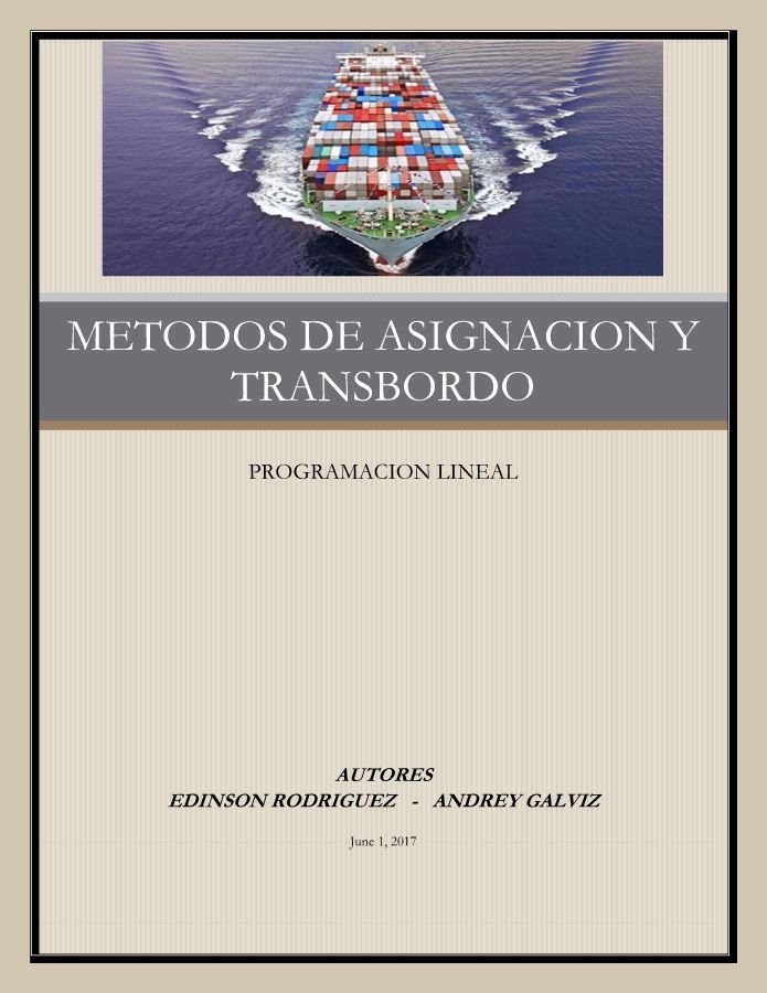 METODOS DE ASIGNACION Y TRANSBORDO