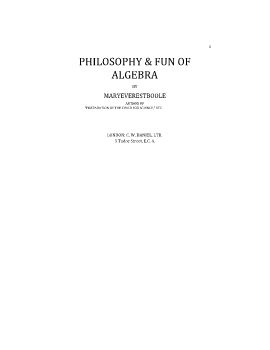 the philosopy and fun of algebra