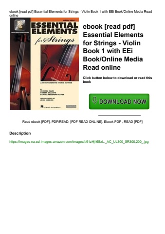 ebook [read pdf] essential elements for strings - violin book 1 with eei bookonline media read onlin