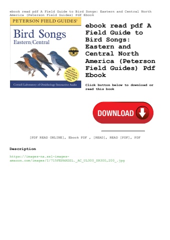 ebook read pdf a field guide to bird songs eastern and central north america (peterson field guides)