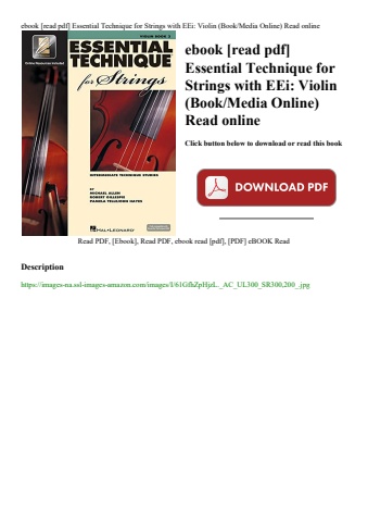 ebook [read pdf] essential technique for strings with eei violin (bookmedia online) read online