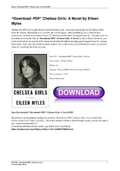 ^Download~PDF* Chelsea Girls: A Novel by Eileen Myles
