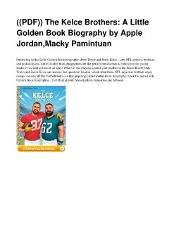 ((PDF)) The Kelce Brothers: A Little Golden Book Biography by Apple Jordan,Macky Pamintuan