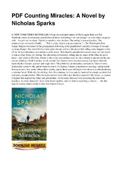 PDF Counting Miracles: A Novel by Nicholas Sparks