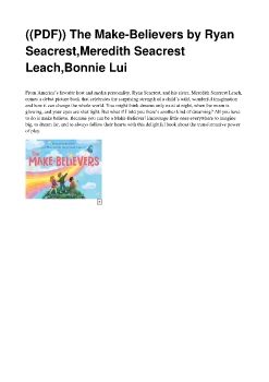 ((PDF)) The Make-Believers by Ryan Seacrest,Meredith Seacrest Leach,Bonnie Lui