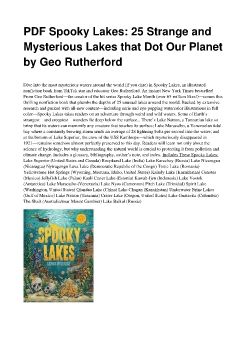 PDF Spooky Lakes: 25 Strange and Mysterious Lakes that Dot Our Planet by Geo Rutherford