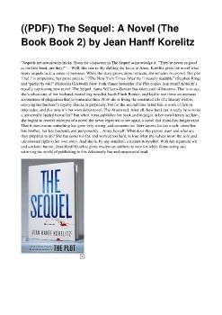 ((PDF)) The Sequel: A Novel (The Book Book 2) by Jean Hanff Korelitz