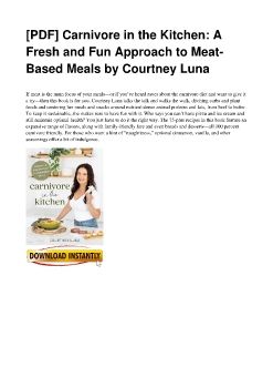 [PDF] Carnivore in the Kitchen: A Fresh and Fun Approach to Meat-Based Meals by Courtney Luna