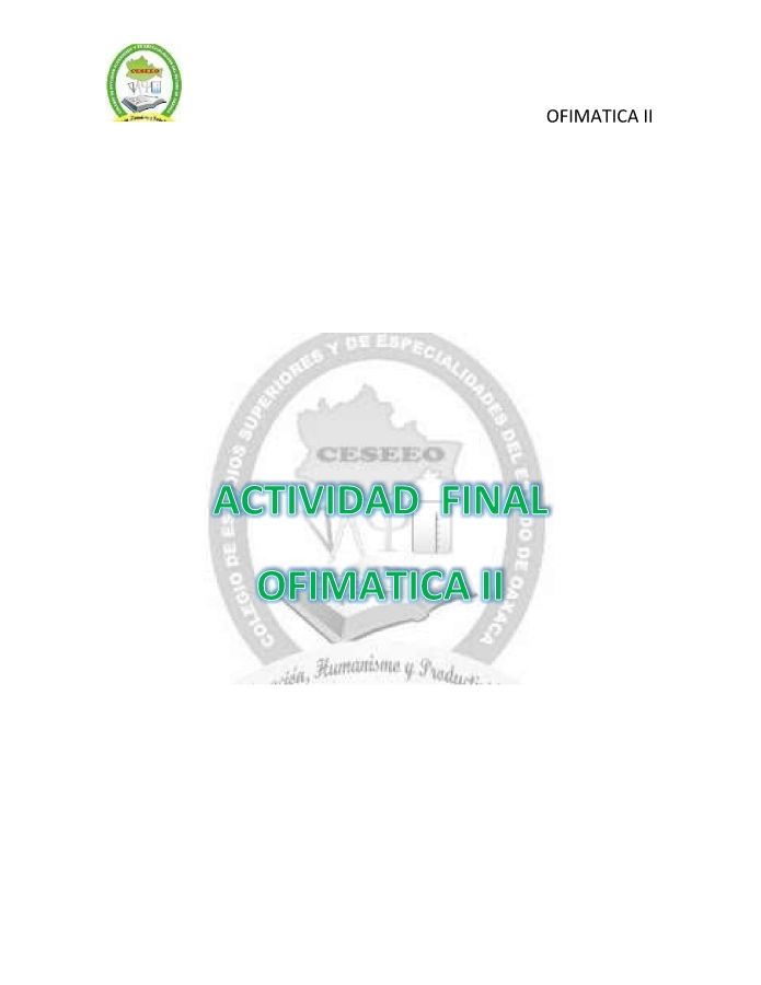 PROYECTO FINAL OFIMATICA II