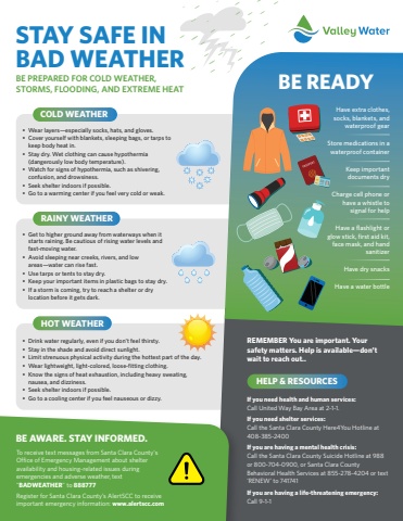 Inclement Weather Handout with All Languages | VALLEY WATER