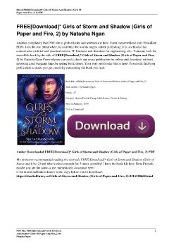 FREE[Download]* Girls of Storm and Shadow (Girls of Paper and Fire, 2) by Natasha Ngan