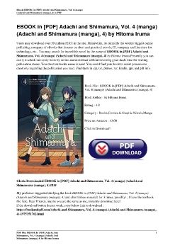 EBOOK in [PDF] Adachi and Shimamura, Vol. 4 (manga) (Adachi and Shimamura (manga), 4) by Hitoma Iruma