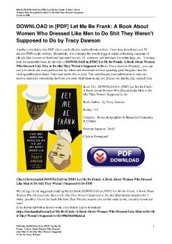 DOWNLOAD in [PDF] Let Me Be Frank: A Book About Women Who Dressed Like Men to Do Shit They Weren't Supposed to Do by Tracy Dawson