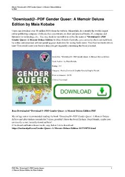 *Download@~PDF Gender Queer: A Memoir Deluxe Edition by Maia Kobabe