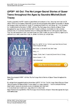 @PDF^ All Out: The No-Longer-Secret Stories of Queer Teens throughout the Ages by Saundra Mitchell,Scott Tracey