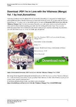 Download .PDF I'm in Love with the Villainess (Manga) Vol. 1 by Inori,Aonoshimo