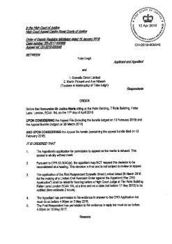 19 April 2018 FAO Alastair Hubert Norris Notice of demand