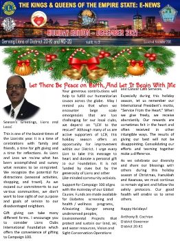 District 20-K1 Kings & Queens E-Newsletter December 2021